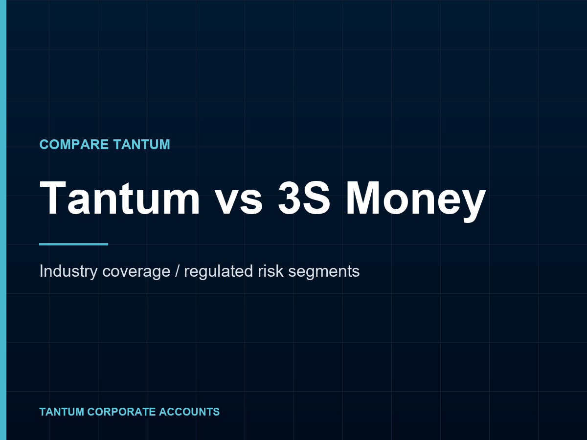 Tantum vs 3S Money: EEA-Konto für regulierte Branchen